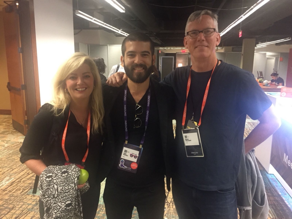 From left to right, Caragh Kennedy (Our HubSpot Account Manager & Growth @ HubSpot for Startups Head), Daniel Patiño of Digifianz, & Bright Halligan, HubSpot CEO